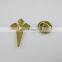 Gold Plated Red and Royal Blue Saint James Crusader Cross Brooches Lapel Pin