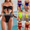 2019 Sexy One Piece Swimsuit High Cut Bandage Swimwear Women Bodysuit High Waisted Bathing Suit Beach Wear Monokini Swimsuit
