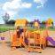 Wooden children outdoor playground equipment, slides for kids
