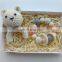 Baby Gift Bear Wooden Ring and Crochet Beads Teething Bracelet Rattle