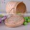 Custom Logo Round Bamboo Storage Basket With Lid