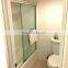 frosted glass sliding in-line shower enclosure