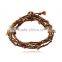 love wax string woven brass beads bracelet flower multilayer wrap bracelet