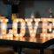 wedding party events decoration plastic mini  led sign love letters