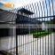 Decorative black coated bent / curved top steel fence wrought iron fence