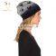 Skull printed cashmere wool knit beanie hat for women