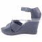 Newly latest ladies cheap fancy wedge slippers shoes and sandals with golden buckle