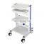 Hospital Movable Equipment Crash Cart Instrument Trolley with IV Pole