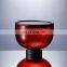 Nordic Style Home Party Decor Candle Wedding Decoration Cup Shape Round Glass Vase Red