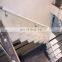 Customize design straight / L shaped staircase glass balustrades & handrails indoor stairs with LED lights