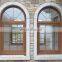 weather resistance casement open round top grill design tempered frosted glass arched aluminum swing window for new home