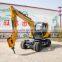 8 Ton Excavator Wheel Excavators With Big Luxury Cab Comfortable Digger Machine With Air Conditioner