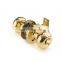 Gold color steel round knob interior tubular door lock for home security with 3 brass keys