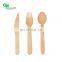YADA Customized Logo Disposable Wooden Spoon and Fork Wooden Cutlery Set for Restaurant Colorful Printing