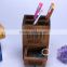 Spruce wooden pen holder/wooden pencil vase