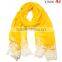 2015 Autumn Winter Newest Embroidery Floral Lace Sewed Cotton Baby Girls Scarf