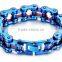 Bright Colorful Biker Chain Bracelet Motorcycle Bracelet Heavy Duty Chain Link Bracelet Stainless Steel Clasp