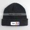 Hot selling custom women plain black knit beanie