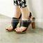 Gold sexy korean women thick heel sandals more than $1 dollar shoes                        
                                                                Most Popular