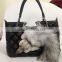 lady's rex rabbit fur handbag