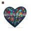 Heart Shaped Flower spot woven label woven patch