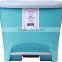 Turquoise curvy pedal rubbish can with oval lid