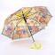 Auto Open Printing Cartoon Umbrella With Whistle
