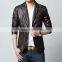 New spring PU leather blazer for men