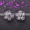 2016 New Hot Sell Meet Rose Flower Fashion Hollow out Zircon Earrings Bridal Accessories Pendientes Plata Brincos Jewelry