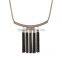 Vintage Fashion Boho Punk Style Real Rose Gold Plated 5 Long Tassel Pendant Statement Necklace Jewelry for Women Girls                        
                                                Quality Choice