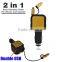 5V 2A / 4.8A retractable car charger for iphone 5 and android with 2 in1 cable