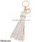 20cm PU leather Tassel keychain in stock 6 colors plated gold key chain