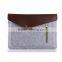 Accept Small Order Fashion Multifunction Slim Felt Tablet Bag With Zipper for Ipad
