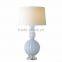 wholesale modern style chrome base purple glass lamps with white barrel fabric shade for home decor