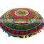 Suzani Embroidered Round Mandala Floor Pillow Cover Indian Ethnic 16" Cushions Vintage Pillow Shams