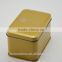 dongguan factory direct gold rectangle gift packaging tin can