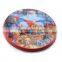 Custom logo beautiful metal tin plate round vintage tin tray