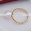 7.5-8mm White Natural Akoya 14K Gold Yellow Gold Pearl Ring, Wedding Pearl Ring