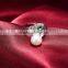 heavy design white gold moti wedding pearl diamond rings