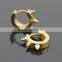 High plating rivet punk Stainless steel jewelry stud earring Ear clip gold