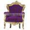 baroque style armchair purple velvet and gold wood