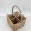 handmade wicker wine basket for 4 bottles wicker wine holder basket Wine basket with dividers to hold 4 bottles of wine