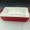 Hot Wholesale red glazed ceramic bake plate with handles for daily use stock