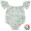 white blue cloud print flutter sleeve soft newborn cotton baby romper