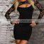 Sexy Women's Clothing Long Sleeve Clubwear Evening Bodycon Cocktail Party Dress