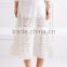Wholesale Women Apparel White Color Crocheted Lace-paneled Cotton Skirt(DQE0392SK)