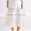 Wholesale Women Apparel White Color Crocheted Lace-paneled Cotton Skirt(DQE0392SK)