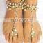 Crystal pearls PAYAL Anklets pair toe ring BAREFOOT SANDAL