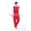 Fashion onesie jumpsuits with contrast sleeves red jumpsuits for men