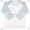 100% Cotton Plain Ladies Baseball Tee 3/4 Raglan Sleeve Baseball T Shirt Contrast 2 Tone Unisex Baseball T-Shirt Wholesale